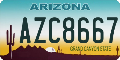 AZ license plate AZC8667