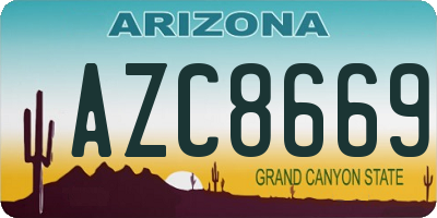 AZ license plate AZC8669
