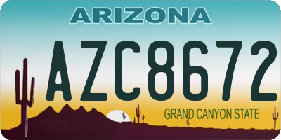 AZ license plate AZC8672