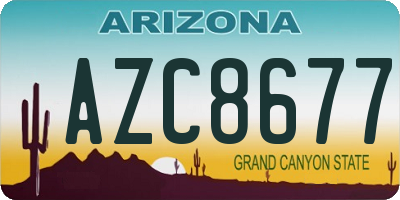 AZ license plate AZC8677
