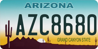 AZ license plate AZC8680