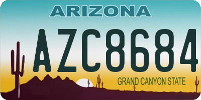 AZ license plate AZC8684