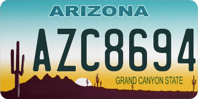 AZ license plate AZC8694