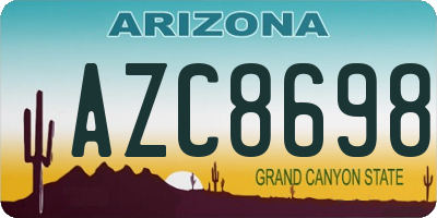 AZ license plate AZC8698