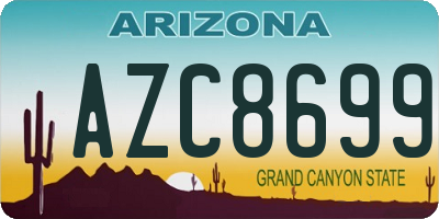 AZ license plate AZC8699