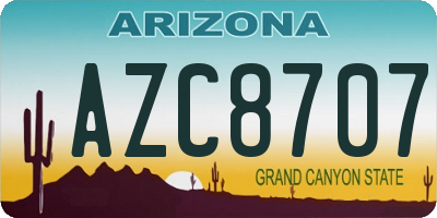 AZ license plate AZC8707