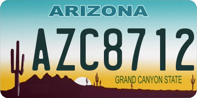 AZ license plate AZC8712