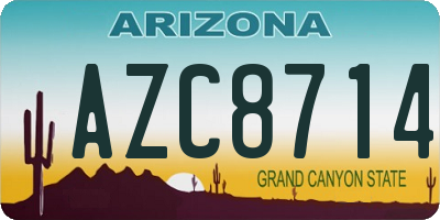 AZ license plate AZC8714
