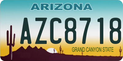 AZ license plate AZC8718