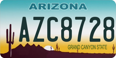AZ license plate AZC8728