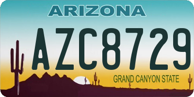 AZ license plate AZC8729
