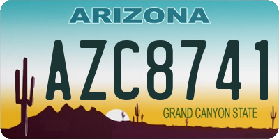 AZ license plate AZC8741