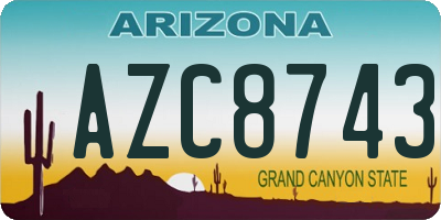 AZ license plate AZC8743