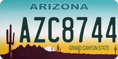 AZ license plate AZC8744