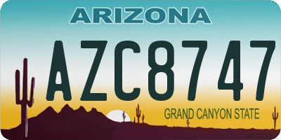 AZ license plate AZC8747