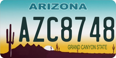 AZ license plate AZC8748