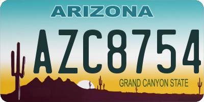 AZ license plate AZC8754