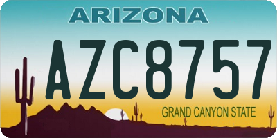 AZ license plate AZC8757