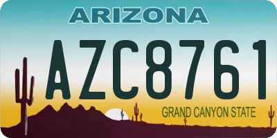 AZ license plate AZC8761