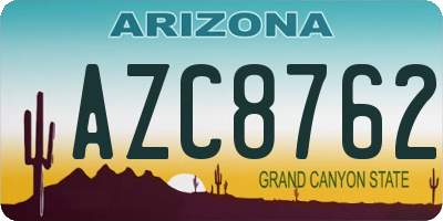AZ license plate AZC8762