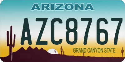AZ license plate AZC8767