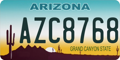 AZ license plate AZC8768