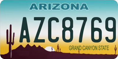 AZ license plate AZC8769