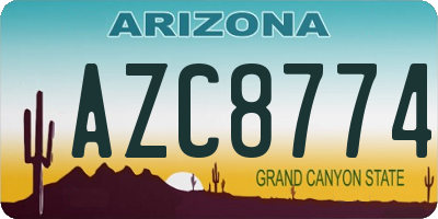 AZ license plate AZC8774