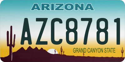AZ license plate AZC8781