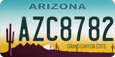 AZ license plate AZC8782