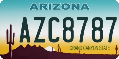 AZ license plate AZC8787
