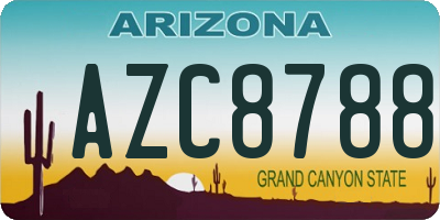AZ license plate AZC8788