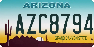 AZ license plate AZC8794