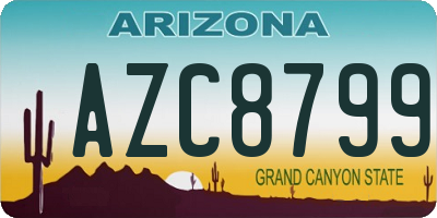 AZ license plate AZC8799