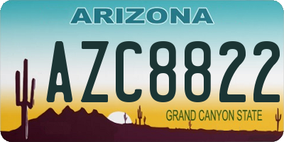 AZ license plate AZC8822