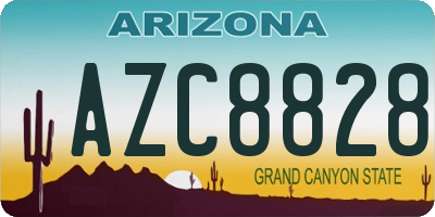 AZ license plate AZC8828
