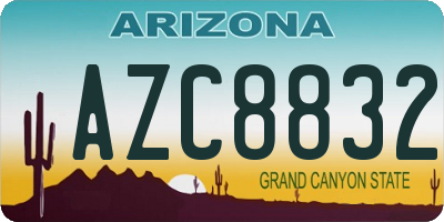 AZ license plate AZC8832