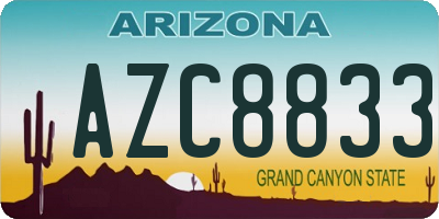 AZ license plate AZC8833