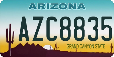 AZ license plate AZC8835