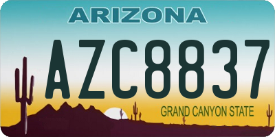 AZ license plate AZC8837