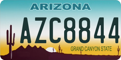 AZ license plate AZC8844
