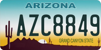 AZ license plate AZC8849