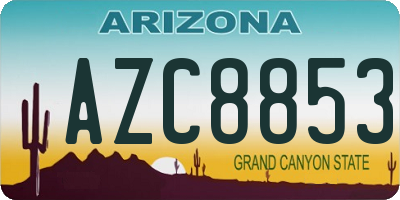 AZ license plate AZC8853