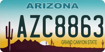 AZ license plate AZC8863