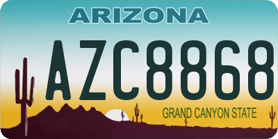 AZ license plate AZC8868