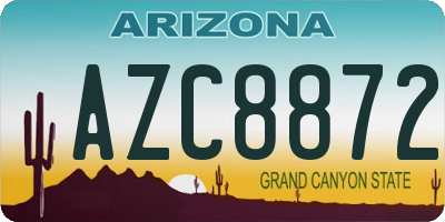 AZ license plate AZC8872