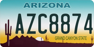 AZ license plate AZC8874