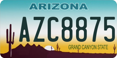 AZ license plate AZC8875
