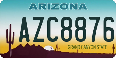 AZ license plate AZC8876