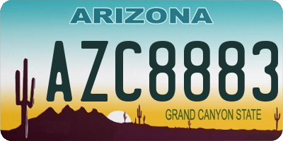 AZ license plate AZC8883